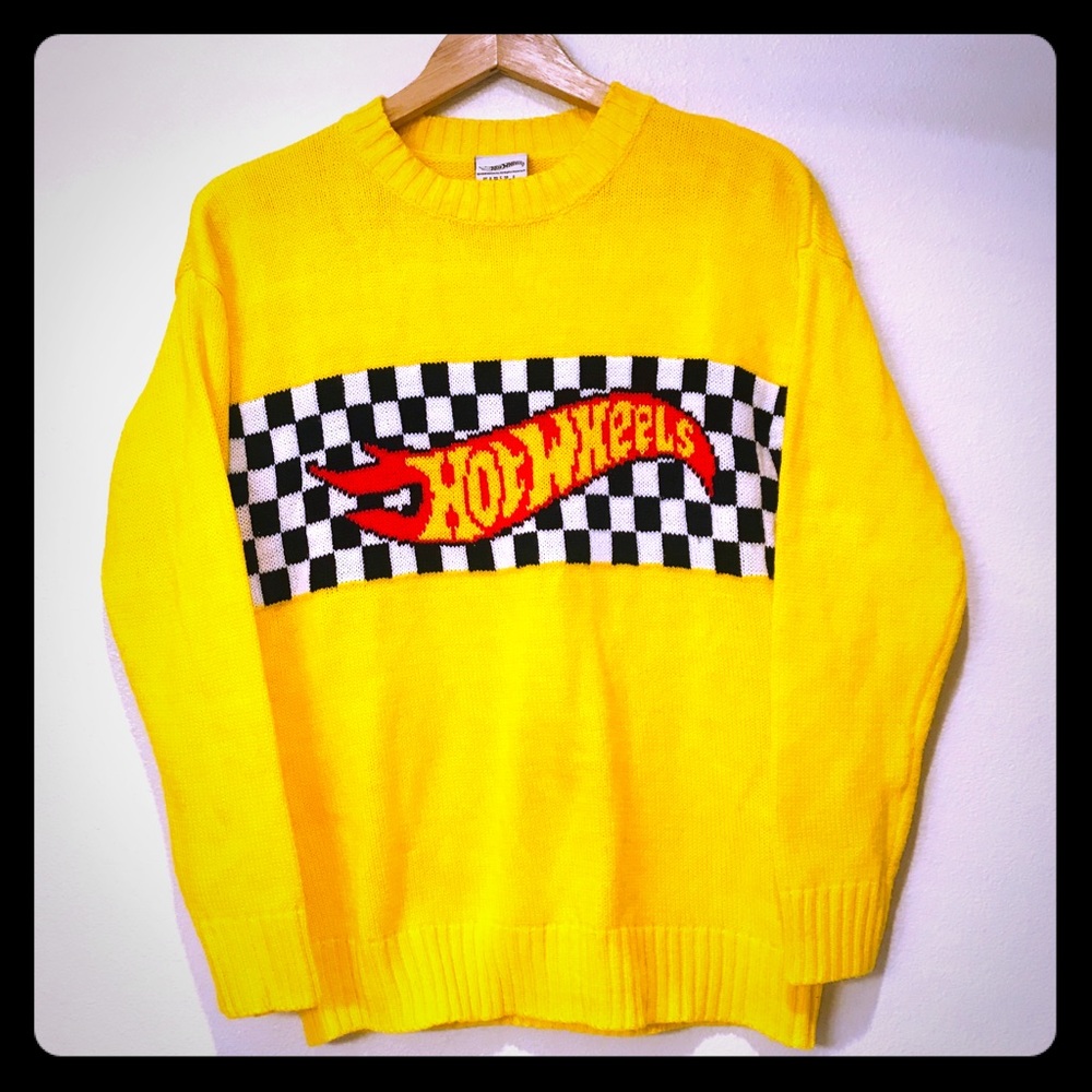 Forever 21 Hot Wheels Knit Sweater Size S Yellow